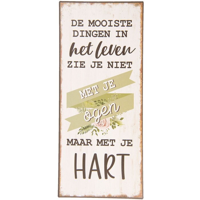 Cartel Texto 13x30 cm - Clayre & Eef 6Y3638NL
