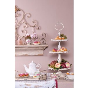 Clayre & Eef 6CEMU0059 Taza 200 ml Beige Rosa Porcelana Flores Oro