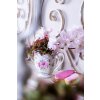 Clayre & Eef 6CEMU0059 Taza 200 ml Beige Rosa Porcelana Flores Oro