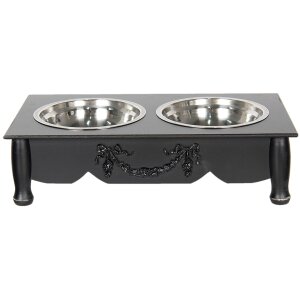 Clayre & Eef 6H0769Z Comedero Gato 2x500 ml Madera...