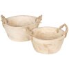 Cesta de madera (2 piezas) Ø 36x16 cm - Ø 29x13 cm