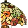 LumiLamp 5LL-5981 Lámpara de mesa Tiffany Ø 40x63 cm Flores de cristal rojo beige