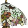 LumiLamp 5LL-5981 Lámpara de mesa Tiffany Ø 40x63 cm Flores de cristal rojo beige