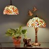 LumiLamp 5LL-5981 Lámpara de mesa Tiffany Ø 40x63 cm Flores de cristal rojo beige
