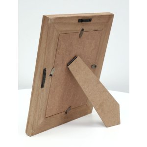 S67TX1 Marco estrecho en blanco con passepartout de madera