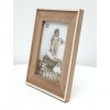 S67TX1 Marco estrecho en blanco con passepartout de madera