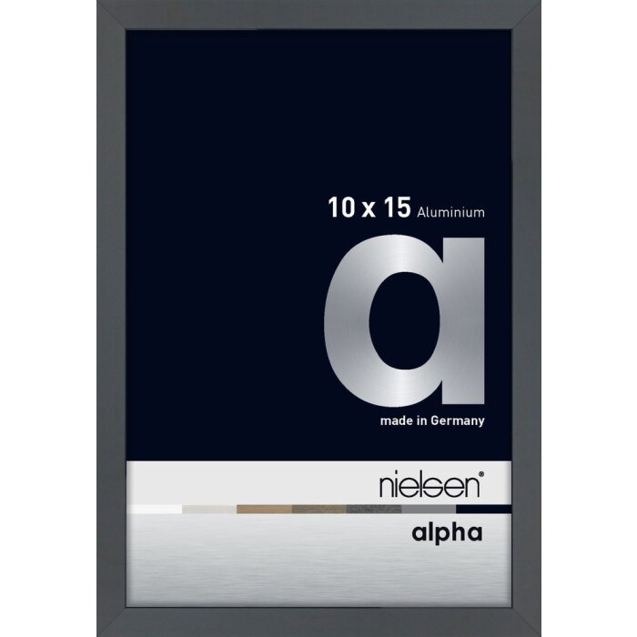 Marco de aluminio Nielsen Alpha 10x15 cm gris oscuro brillante