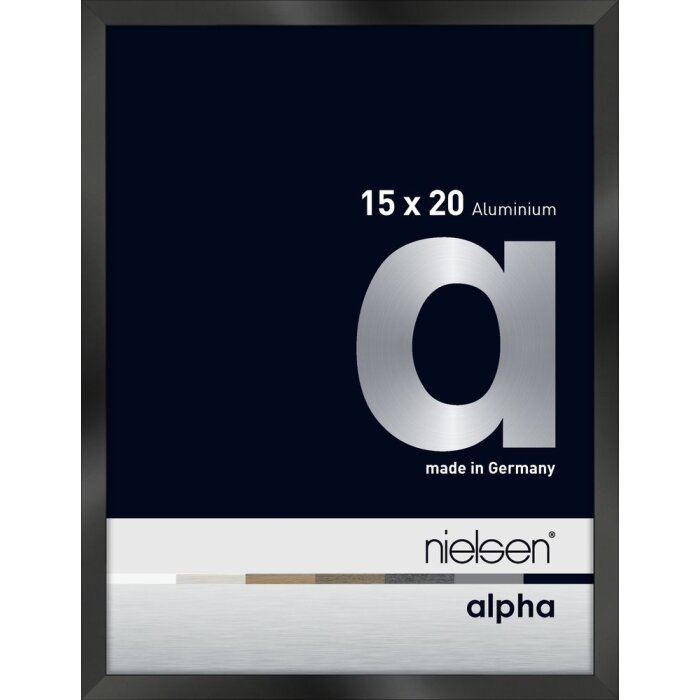 Nielsen Marco de aluminio Alpha 15x20 cm anodizado negro brillante