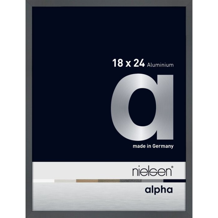 Marco de aluminio Nielsen Alpha 18x24 cm gris oscuro brillante