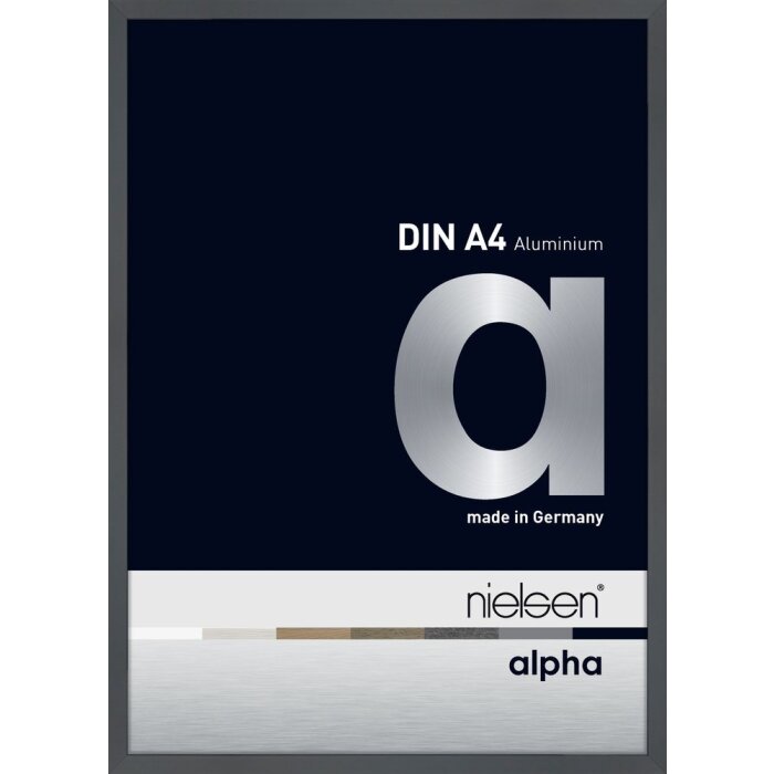 Nielsen Marco de aluminio Alpha 21x29,7 cm gris oscuro brillante