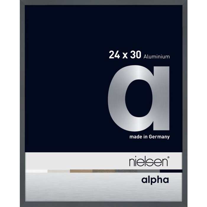 Marco de aluminio Nielsen Alpha 24x30 cm gris oscuro brillante