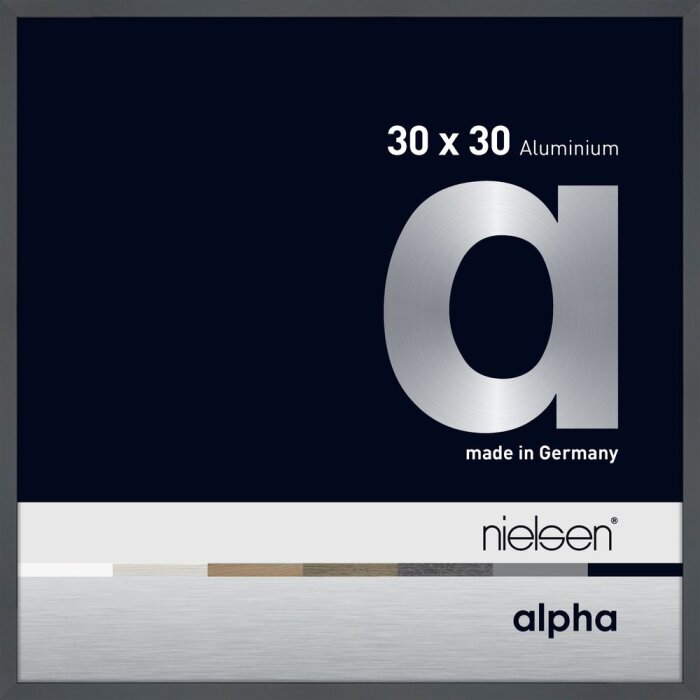 Marco de aluminio Nielsen Alpha 30x30 cm gris oscuro brillante