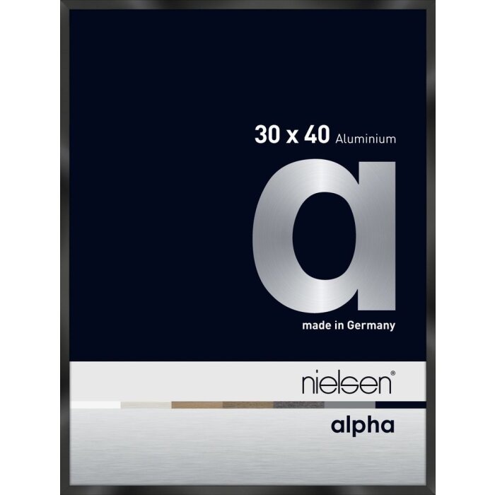 Marco de aluminio Nielsen Alpha 30x40 cm anodizado negro brillante