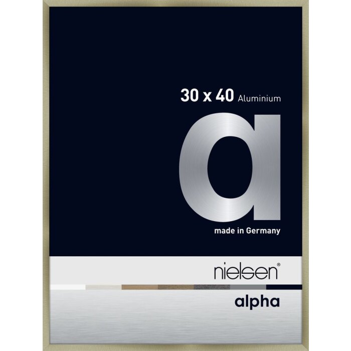 Marco de aluminio Nielsen Alpha 30x40 cm acero inoxidable cepillado