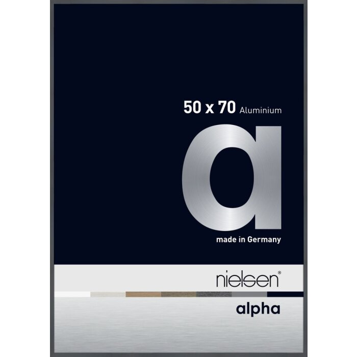 Marco de aluminio Nielsen Alpha 50x70 cm gris oscuro brillante