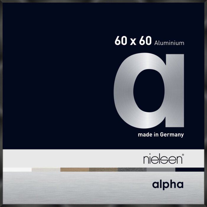 Nielsen Marco de aluminio Alpha 60x60 cm anodizado negro brillante