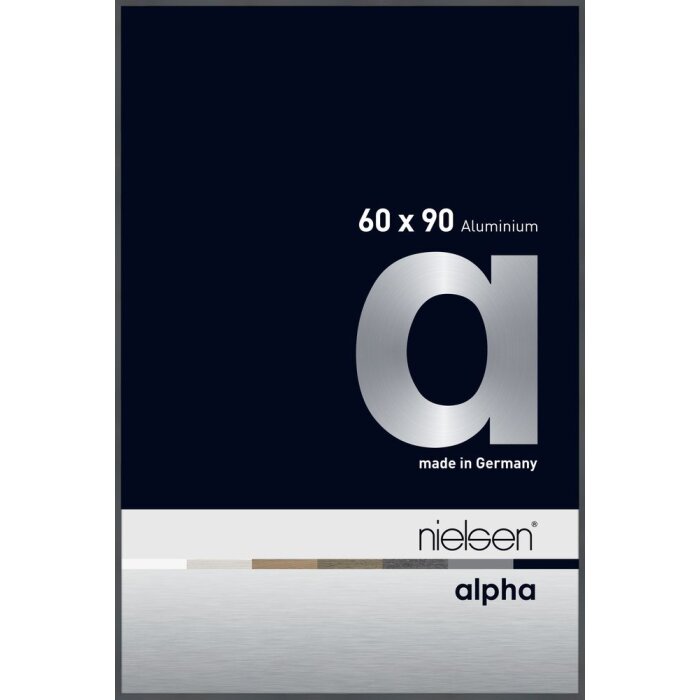Nielsen Marco de aluminio Alpha 60x90 cm gris oscuro brillante