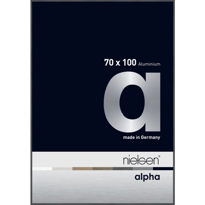 Marco de aluminio Nielsen Alpha 70x100 cm gris oscuro brillante