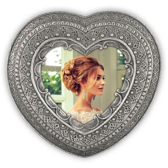 Marco Roche Corazón 8x8 cm plata