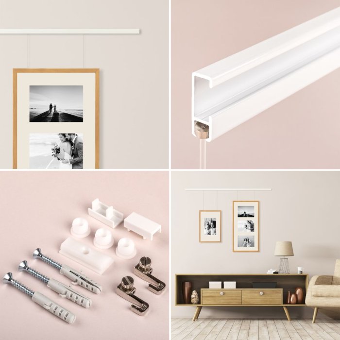 Juego de barandillas de aluminio para galerías, 1 m, blanco
