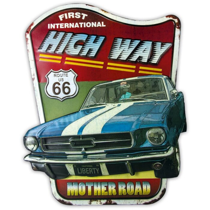 Cartel de hojalata ROAD RUNNER 64x73,5x3,5 cm