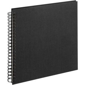 Álbum espiral tela negro 30x30 cm