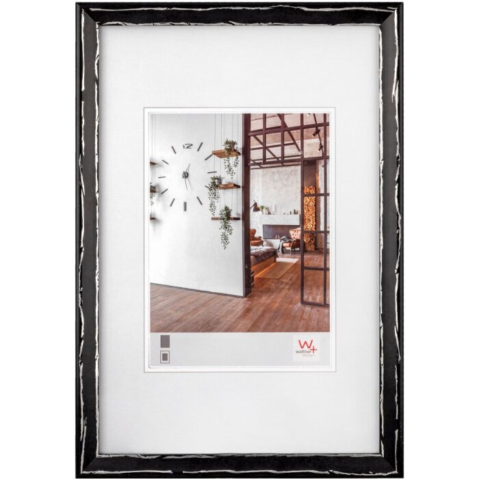 Marco de madera Metropolis 10x15 cm negro-plata