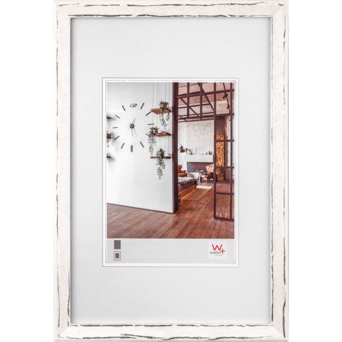 Marco de madera Metropolis 30x40 cm blanco-plata