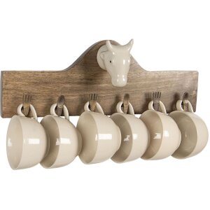 Perchero con tazas 48x9x17 cm Clayre & Eef 64537