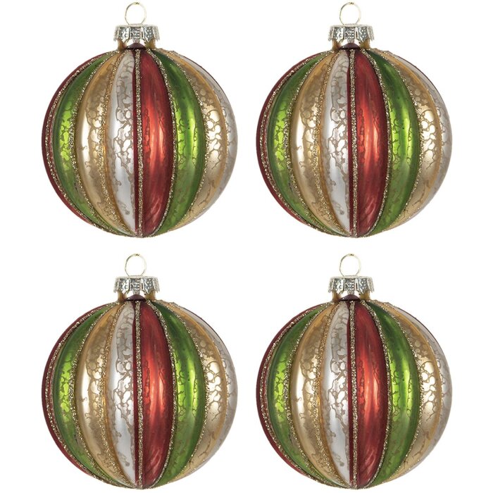 Adornos para el árbol de Navidad Ø 8 cm (juego de 4) Clayre & Eef 6GL2737