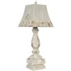 Clayre & Eef 6LMP661 Lámpara de mesa 27x27x70 cm Gris Madera Hierro Lámpara de escritorio