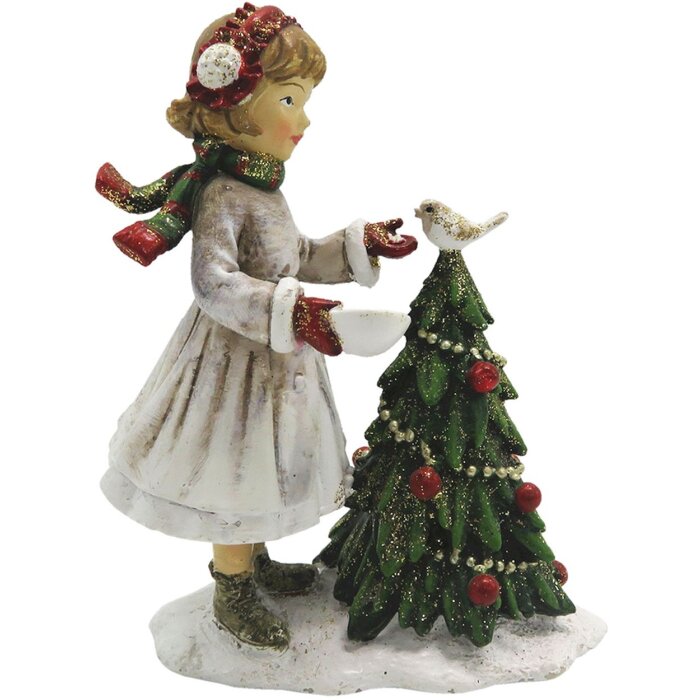 Decoración Niño con Árbol de Navidad 9x5x12 cm Clayre & Eef 6PR2786