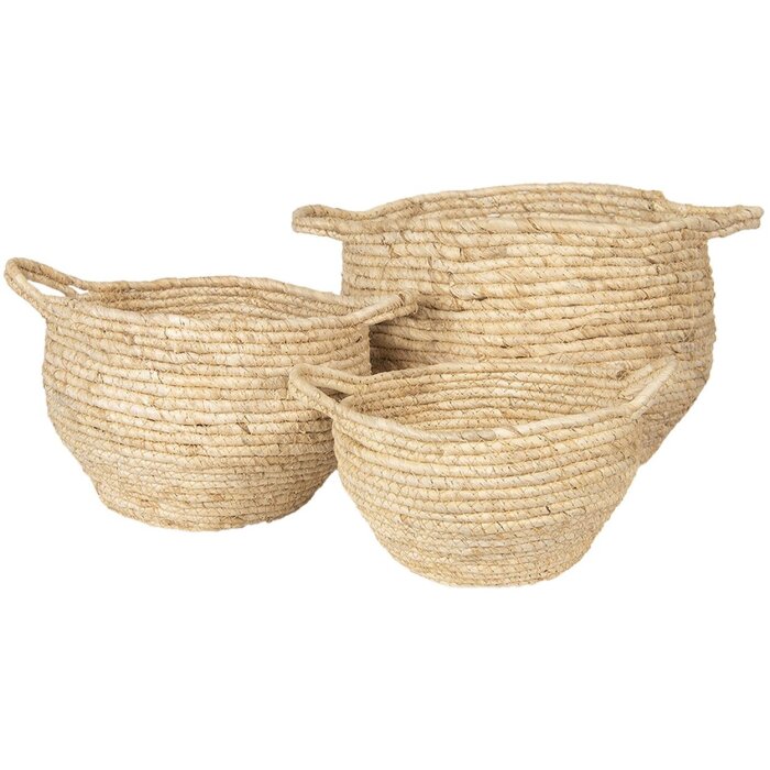 Cesta (3 piezas) Ø 30x31 - Ø 25x26 - Ø 20x20 cm Clayre & Eef 6RO0472