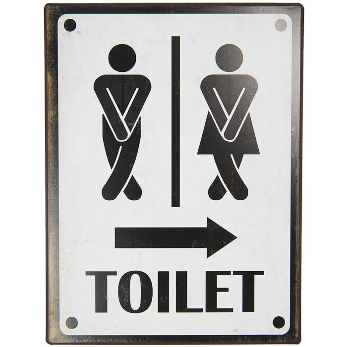 Letrero de texto WC 26x35 cm Clayre & Eef 6Y3953