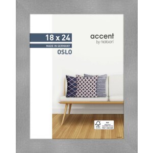 Marco de madera acentuado Nielsen Oslo 18x24 cm plata