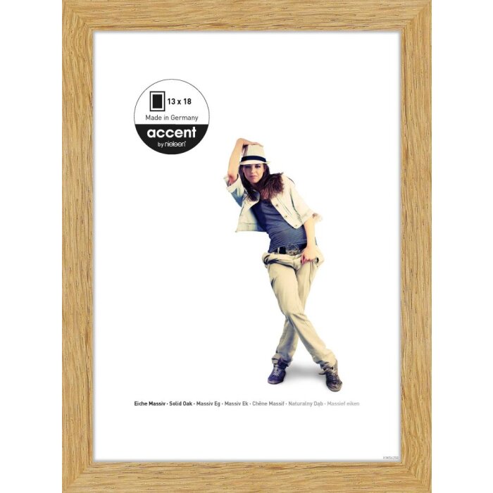Marco de madera maciza Accent Scandic 13x18 cm Roble