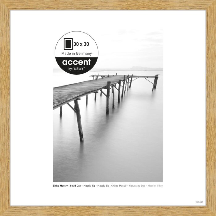 Marco de madera maciza Nielsen Accent Scandic 30x30 cm Roble