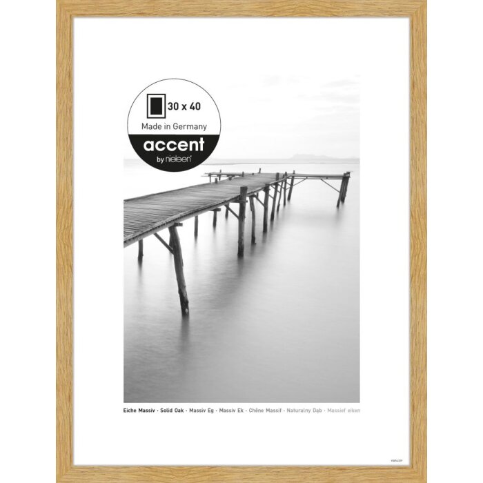 Marco Accent de madera maciza Scandic 30x40 cm Roble