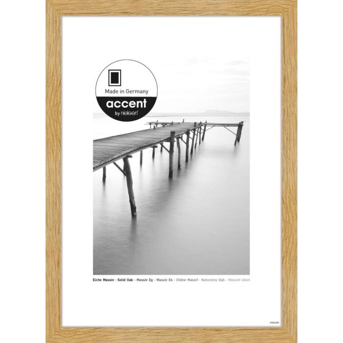 Marco de madera maciza Nielsen Accent Roble escandinavo de 10x15 cm a 70x100 cm