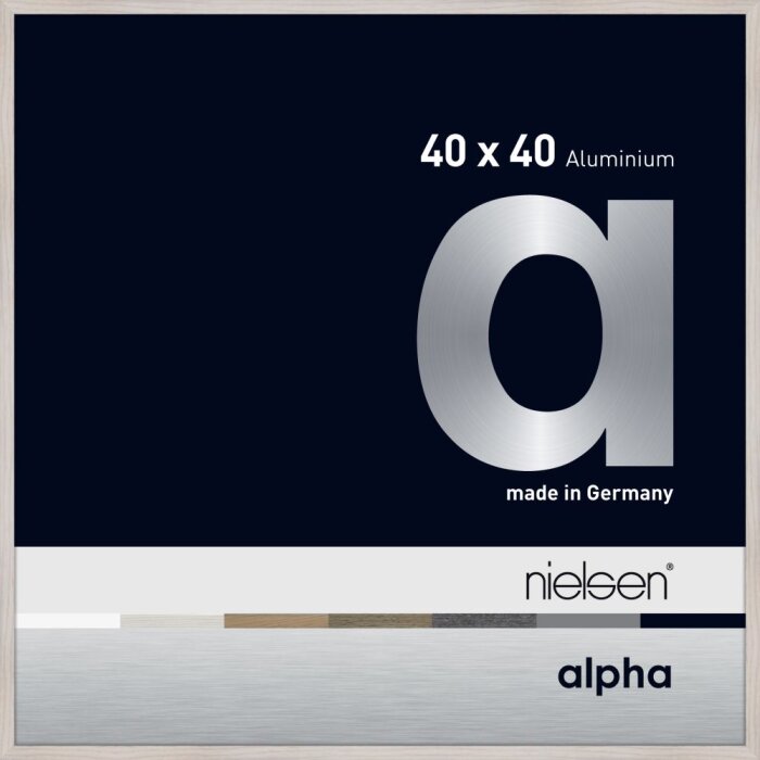 Nielsen Marco de aluminio Alpha TCSC 40x40 cm roble blanco