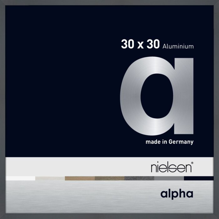 Nielsen Marco de aluminio Alpha TCSC 30x30 cm gris oscuro brillante