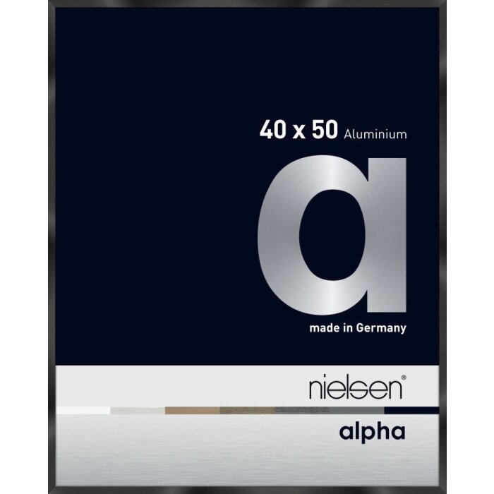 Marco de aluminio Nielsen Alpha TCSC 40x50 cm anodizado negro brillante