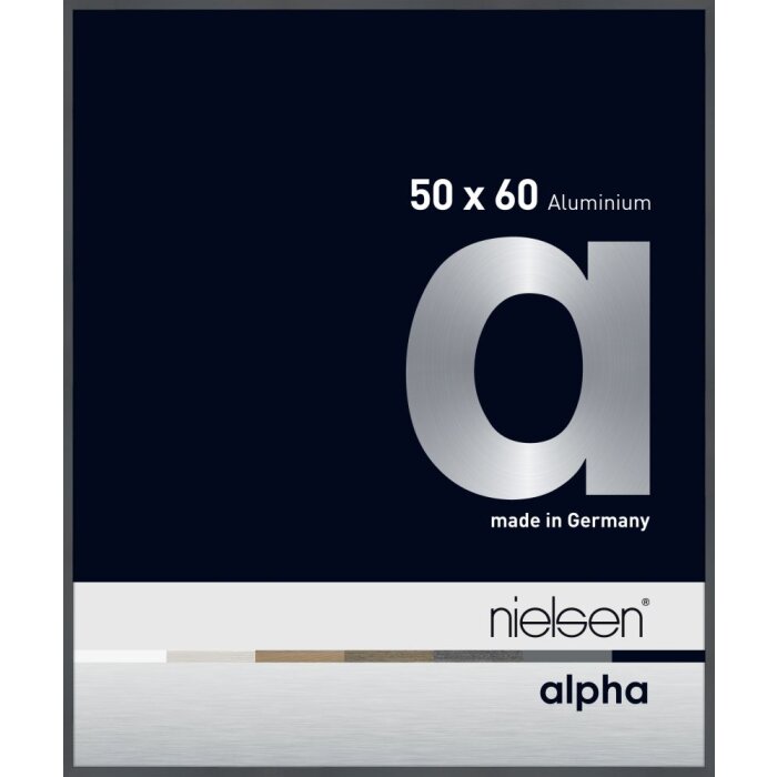 Nielsen Marco de aluminio Alpha TCSC 50x60 cm gris oscuro brillante