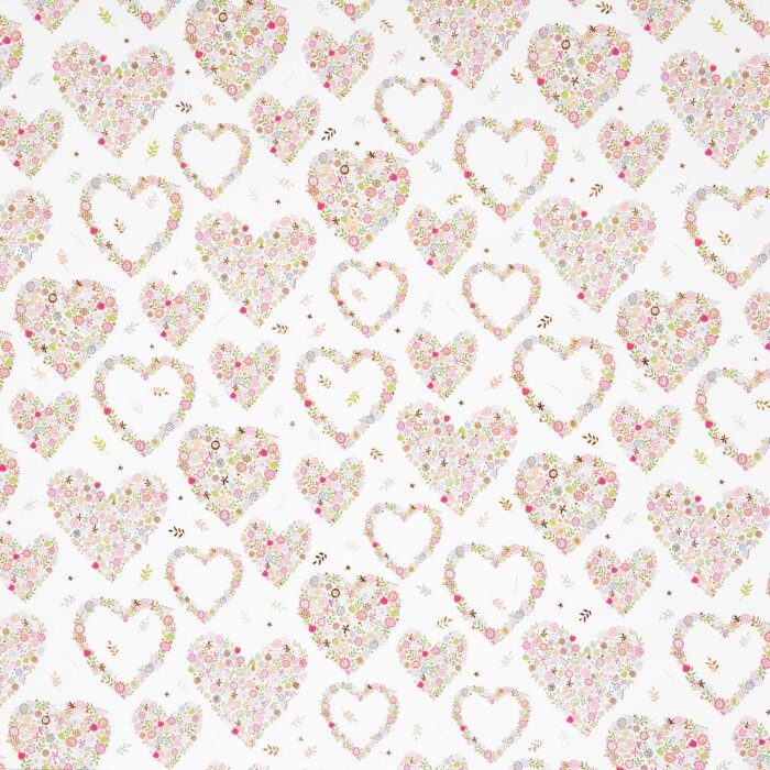 Papel de regalo Flores en el corazón