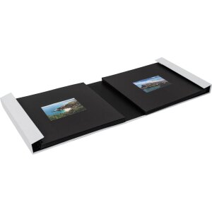 HNFD Álbum de fotos Lona lino blanco 1000 fotos 34,5x33 cm 168 páginas negras