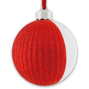 Foto Globo de Nieve 10x10 cm Árbol de Navidad Colgante rojo
