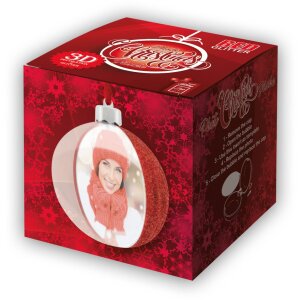 Foto Globo de Nieve 10x10 cm Árbol de Navidad Colgante rojo