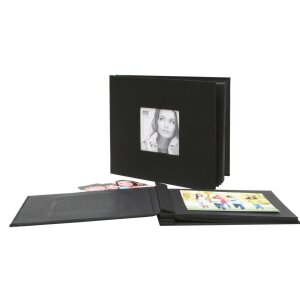 Álbum de rosca A66DH240SI Tapa de lino negro 30x30 cm