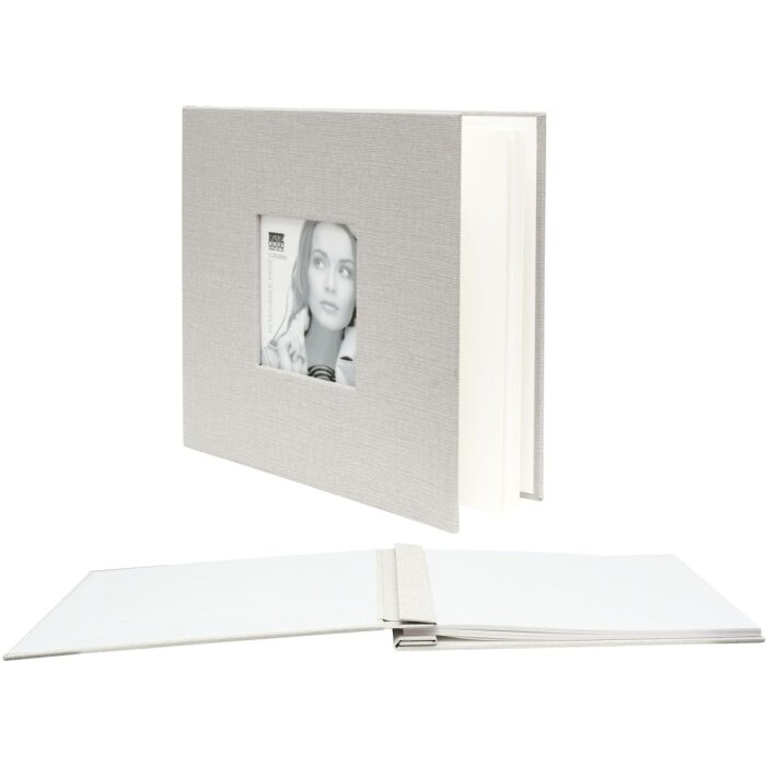 Deknudt Álbum de rosca A66DH740SI Tapa de lino Gris 30x30 cm 20 Páginas Blancas