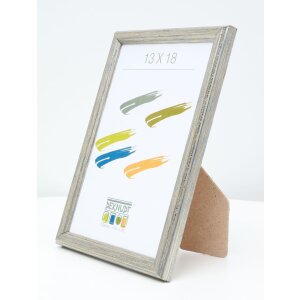 Marco de fotos de madera Deknudt S236D1 Plata 30x40 cm